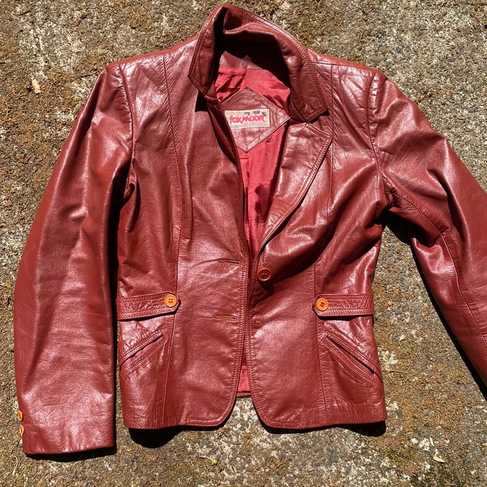 small red leather jacket